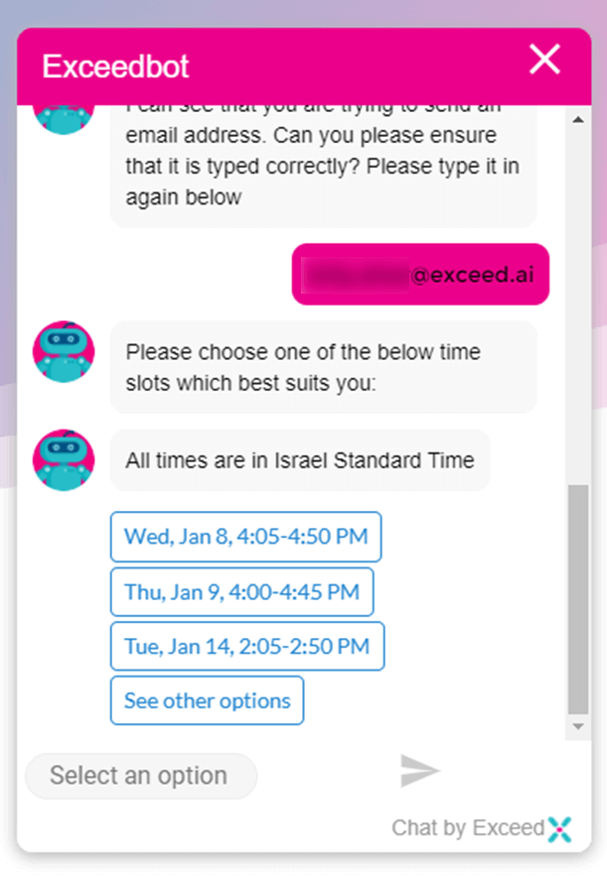 schedule meeting through chat