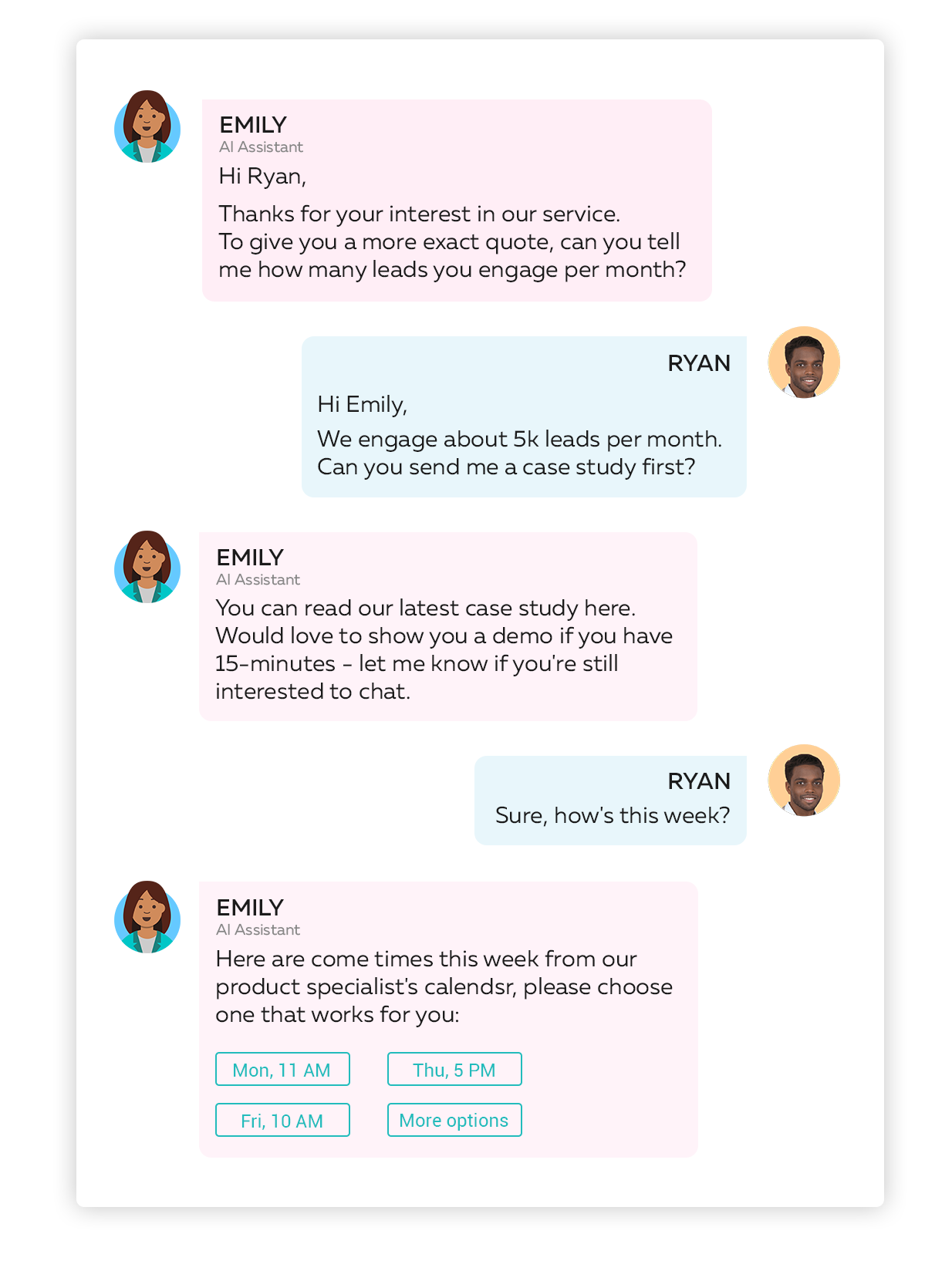 email bot conversation - ai email engagement - ai lead engagement